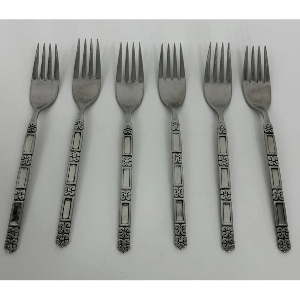 Oneida Community Madrid Dinner Forks Set of 6 No Black Accents Vintage